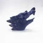 wholesale natural handmade fancy crystal fierce wolf head animal crystal figurine for sale