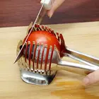 Stainless Steel Tomato Lemon Slicer Cutter Onion Lime Holder Fruit Stand Cutting Holder Kitchen Slicer Tool