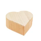 Wood Eco-friendly Wooden Heart-shaped Jewelry Box Wooden Decorative Storage Box Magnetic Gift Box
