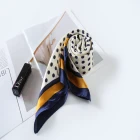 Summer classic polyester silk satin square scarf spotty, one dollar scarf, bandana scarf