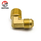Brass 90 Elbow Custom Popular Brass Material 90 Degree Flare Elbow Fitting with Double Male Thread
