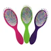 Custom Brand Comfortable Scalp Massage Styling Rainbow Nylon pins Detangle Cushion Hair Brush