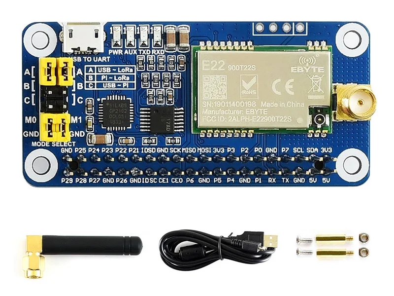 SX1262 LoRa HAT for Raspberry Pi, 915MHz Frequency Band, for America, Oceania, Asia - ANKUX.COM