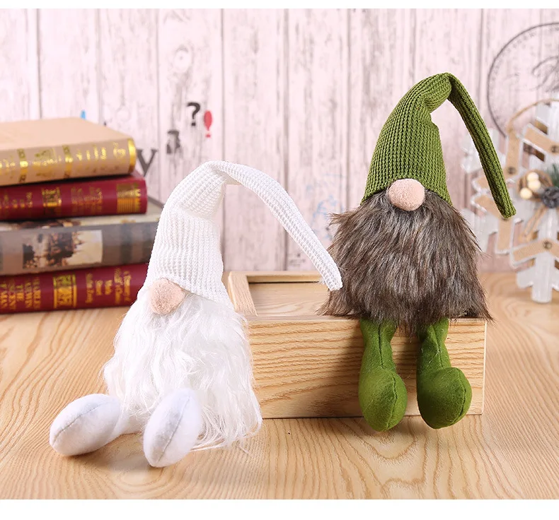 Meilleure vente décoration de noël en peluche jouet elfe sur étagère assis poupée