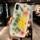 Fashion new style clear epoxy dry flower phone case cute cell phone cases for iphone 8