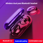 Ipod イヤフォンワイヤレス青 tooths で耳 tws 5.0 コードレスプロイヤフォンカスタムロゴ tws イヤホン 5.0 防水