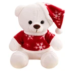 Merry Christmas gift cute custom stuffed soft snowman elk toy plush santa claus christmas teddy bear toy wholesale