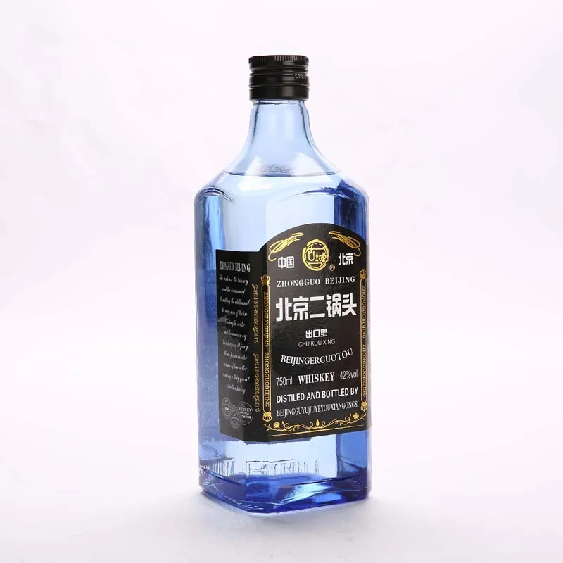 Chino patrón de vidrio no Julio 100 Agave marcas disparó Mini botella de color azul Tequila
