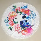 cheap wholesale sand free soft velour round beach towel