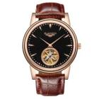 Mens Luxury Leather watches automatic moonphase watch mechanical movement