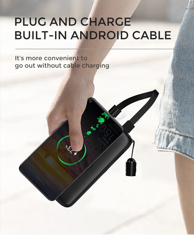 JOYROOM ABS digital display type c pd 10000mah wireless power bank with lanyard - ANKUX.COM