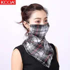KCOA Newest Women Multi-function Short Scarf Bandana Chiffon Silk Neck Gaiter Sunscreen Breathable Hijab