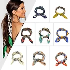 Hot Sale Multi Stripe Horse Print Head Scarf Women Square scarf fashion scarf hijab