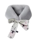 Fashional Scarf Girls Fashional Soft Faux Fur Long Scarf With Skil Ribbon