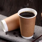 Disposable high quality custom size logo printed double wall brown kraft 2oz 4oz paper cup 6 oz