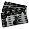 Custom Metal Equipment Nameplates custom designed name plates
