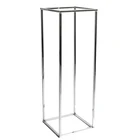 Shiny Metallic Silver Tabletop Standing Stores Flat Rectangle scarf necklace display