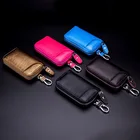 vintage leather men's leather car key case key wallet compact key holder with zipper