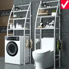 3 Shelves Space-Saving Bathroom Shelving Unit Over Toilet Shelf Storage Rack Metal Toilet Rack