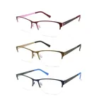 BT8016-D109 Chinese Customized Fashion Latest Female Metal Half Rimless Eyewear Women Optical Frame Eyeglasses
