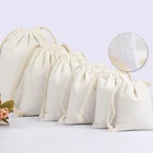 Eco friendly reusable small drawstring bag custom logo promotion cotton gift shoe bag canvas pouch