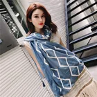 Women's Muslim Arabian hijab shawls hot-selling Plaid tassel scarf plain cotton scarves