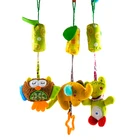 Custom design plush animal baby bed hanging soft toys with plastic ring