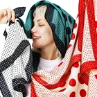 Low MOQ Custom Digital Printing Pattern Women Scarf Hijab Muslim Square Satin Silk Tudung With Your Own Design