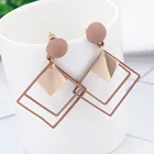 Wholesale Korean Fashion Statement Gold Simple Geometric Vintage Earrings for Women