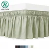 Cheap price luxury elegant soft 100% polyester home hotel fitted bed skirt set
