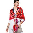 Factory Manufacture Custom Digital Print Square Pure Brand 100 Silk Satin Twill Women Hijab Scarves