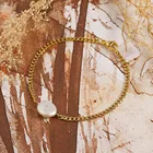 Handmade Stainless Steel Charm Natural Pearl Bracelet for Women Jewelry Chain Designer Fashion Simple