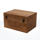Retro water-color brown wood gift packaging box tea bag storage box for sale