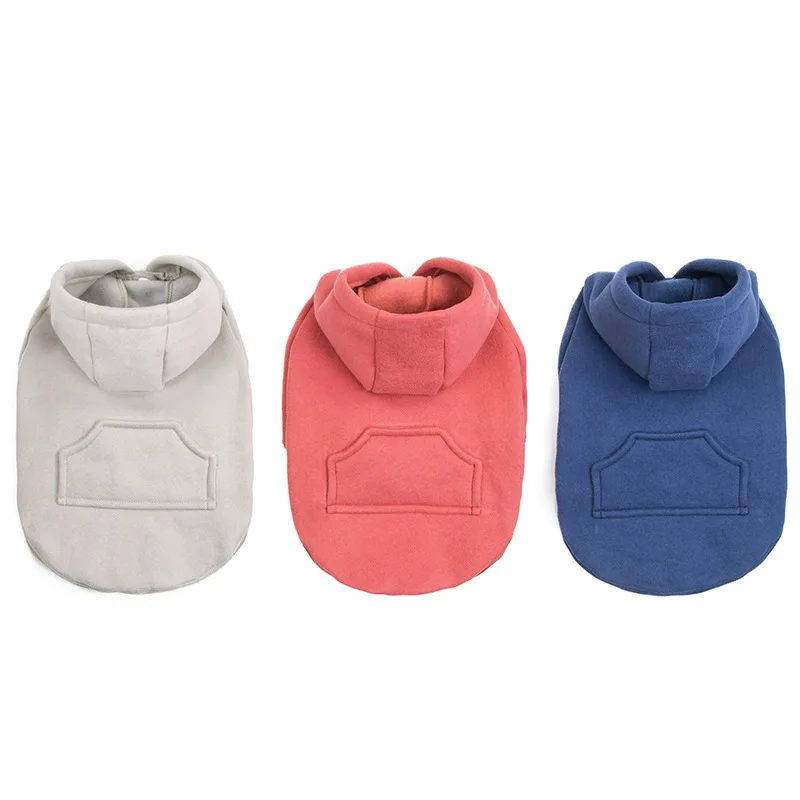 Winter New Pet Supplies Dog Sweater Fleece Cotton Pet Clothes Dog Hoodie Teddy Bulldog Solid Color Casual Dog Coats Wholesale