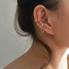 Clip Earrings Vershal Fashion 18K Gold Plated Ear Bone Clip Retro French Style Star Chain Earrings Jewelry