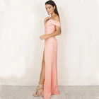 Evening Gown Split Front Off The Shoulder Floor Length Woman Prom Dress