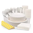 Disposable custom print foodgrade pulp compostable sugarcane fiber paper party 10 plates