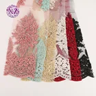 3d Fabric Lace Lace 3d Fabric Lace Free Shipping Handmade 3d Flowers Beaded Red Bridal Embroidered Tulle Fabric Lace