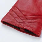 Red Sheepskin Gloves Women Red Sheepskin Leather Gloves Custom Winter Driving Gloves Warm