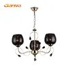 Contemporary modern black fabric industrial ball crystal e27 pendant lamps