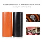 Custom Luxury 3 slot genuine leather Rounded watch storage case