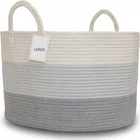 Large rope cotton woven storage laundry basket