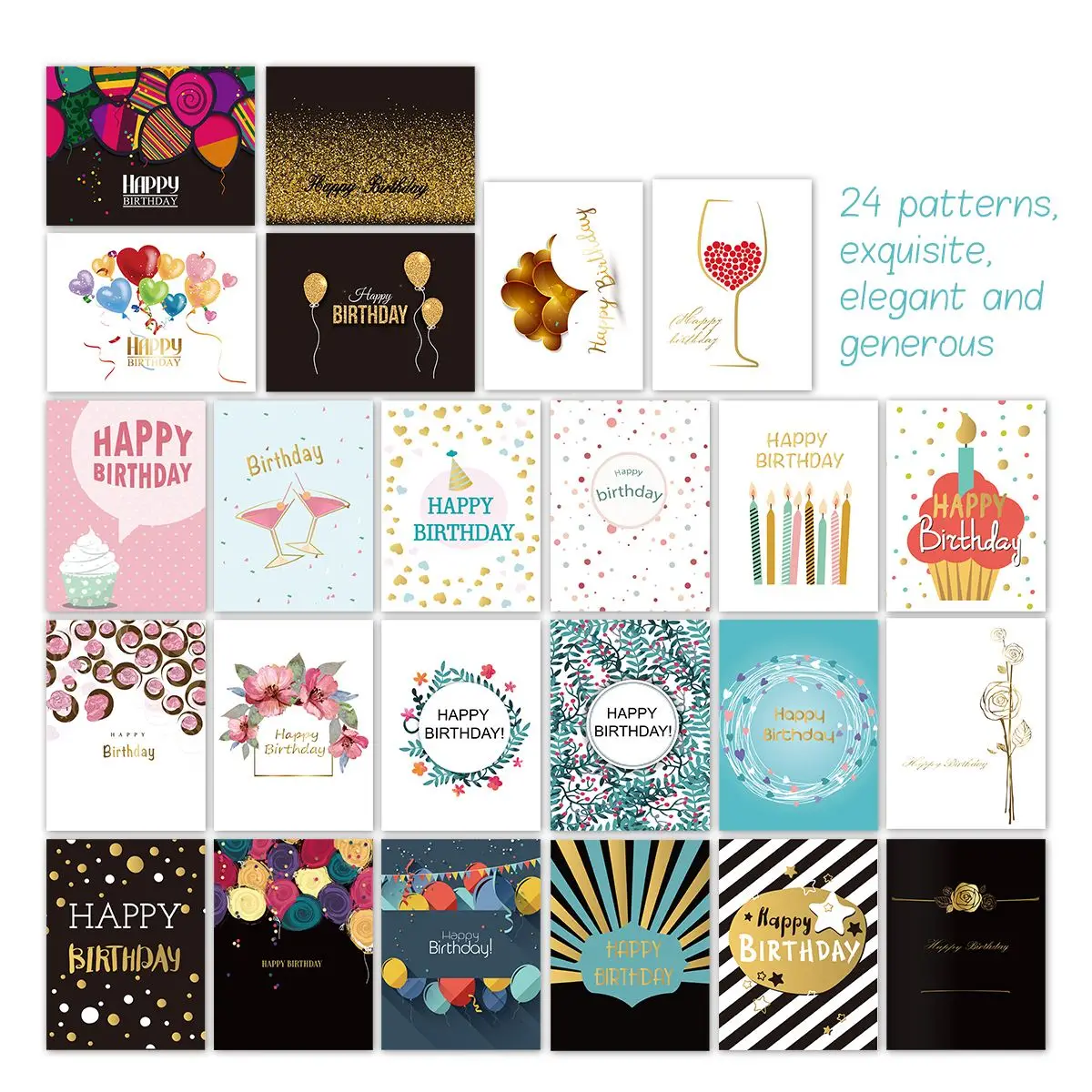 handmade multiple diy black white birthday card best wishs gift