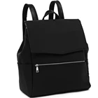wholesale vegan leather backpack with laptop sleeve and trolley rod pocket
