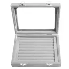 Silver Fashion Proposal Diamond Double Buckle Small Ring Earrings Jewelry Storage Box