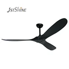 Home 60'' power saving DC motor large 3 solid wood ceiling fan without light
