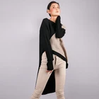 Fashion Women's Round Neck Colorblock Knit Cashmere Long Sleeve Sweater