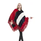 Coat Cheap Custom Design Flannel Wool Cloak Women Winter Coat Pleats Striped Print Pashmina Shawl