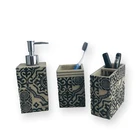 2019 wholesale modern Luxury new fashionable cement resin bathroom bath set accessory