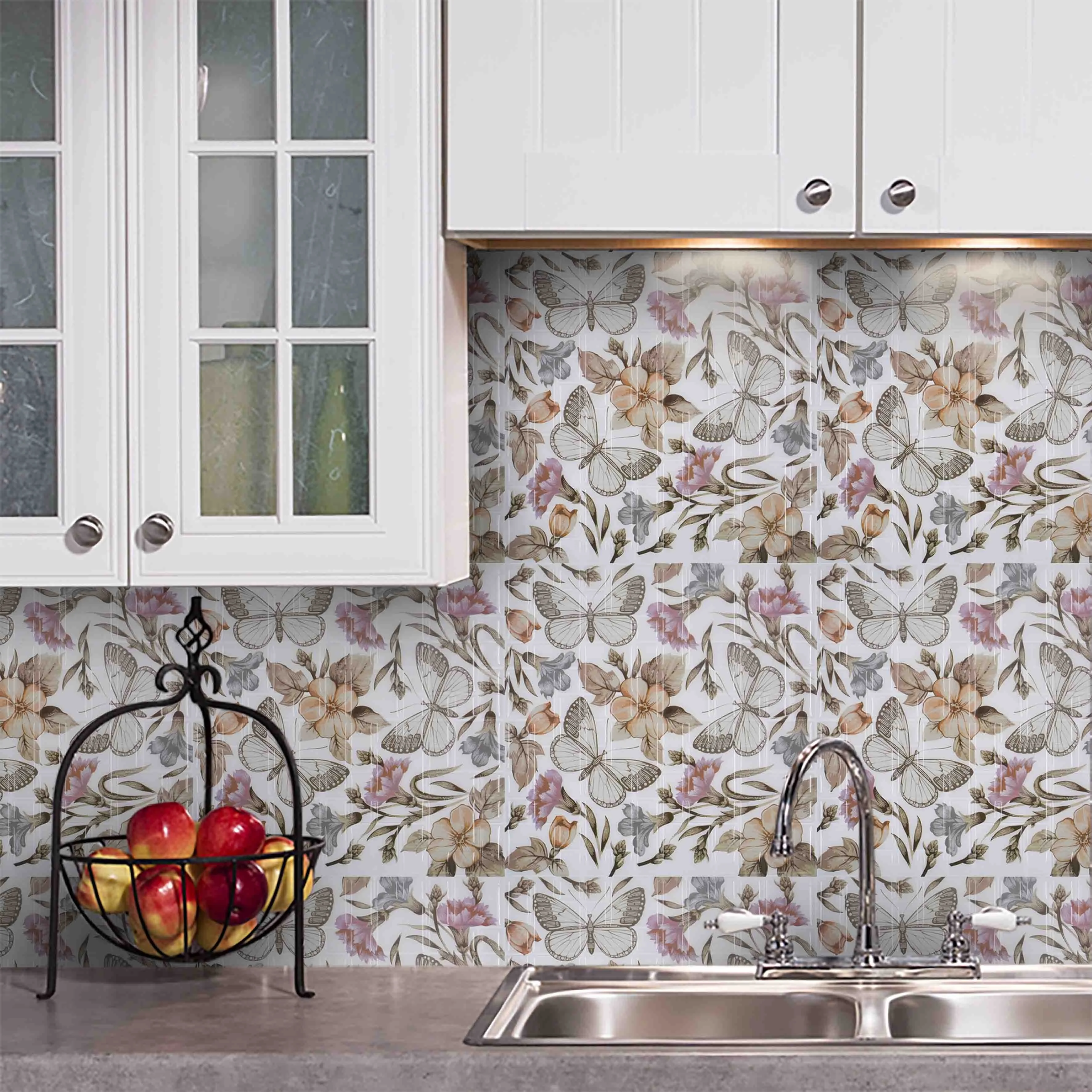 Custom waterproof peel and stick kitchen Ceramic Spanish wall tile sticker 3d home decoration epoxy wallpaper